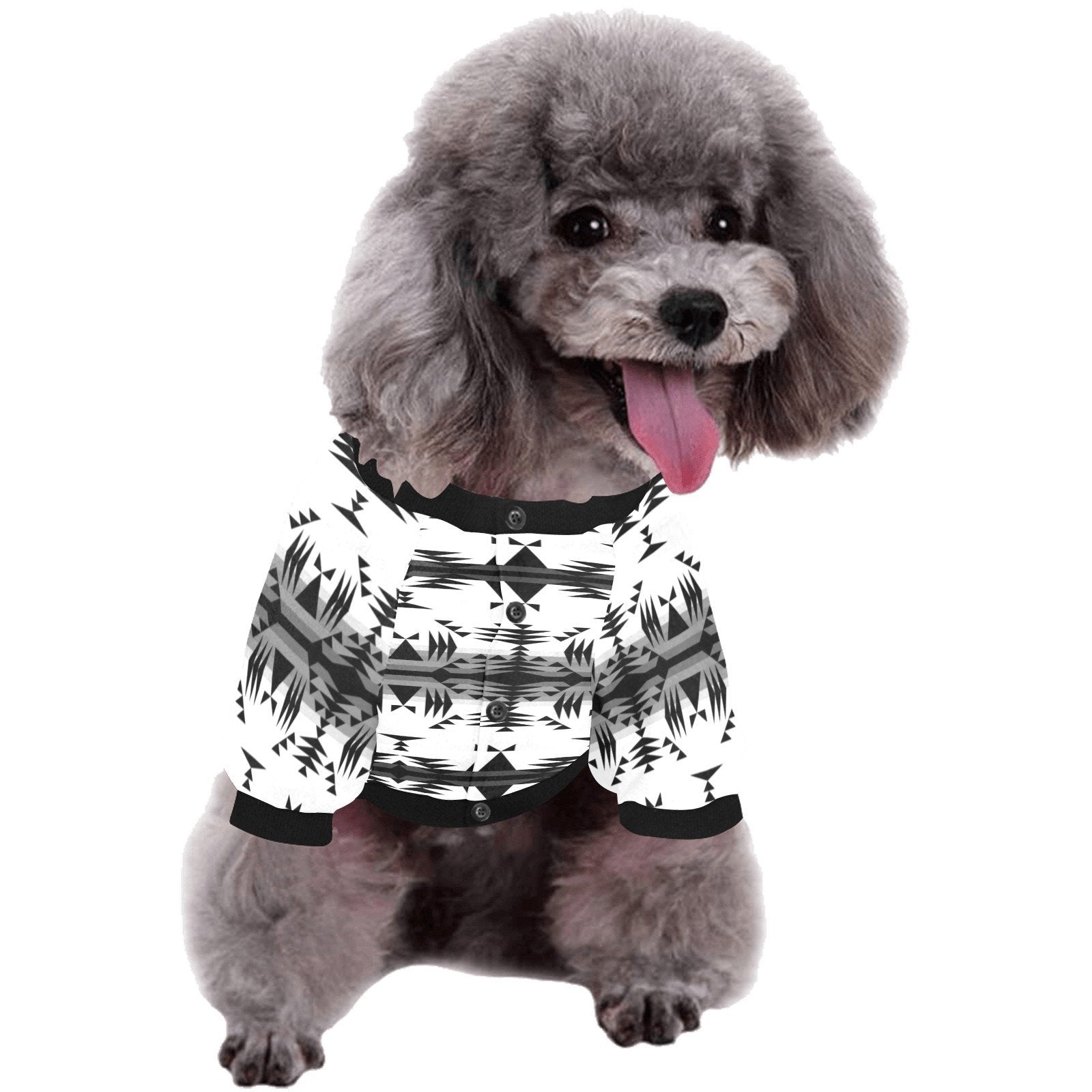 Between the Mountains White and Black Pet Dog Round Neck Shirt Pet Dog Round Neck Shirt e-joyer