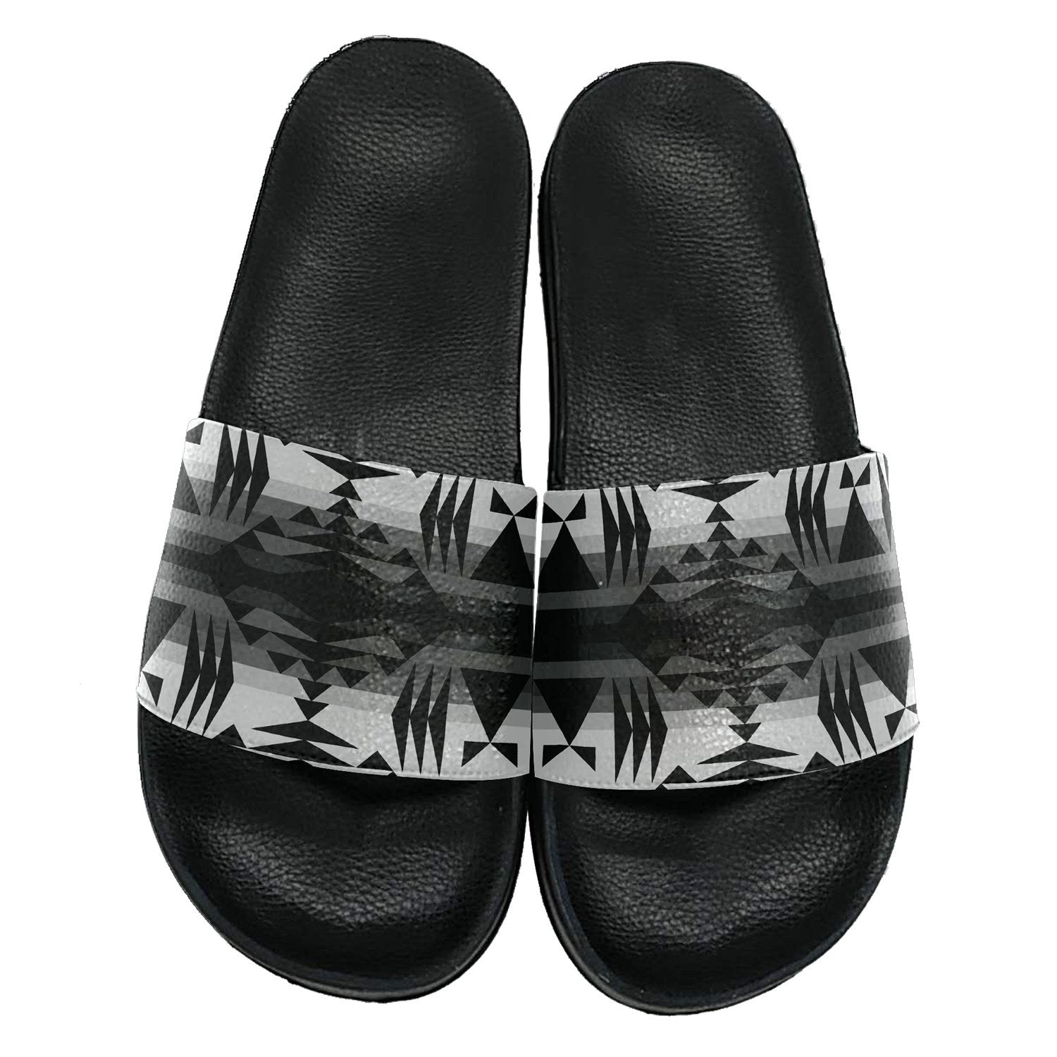 Between the Mountains White and Black Slide Sandals 49 Dzine
