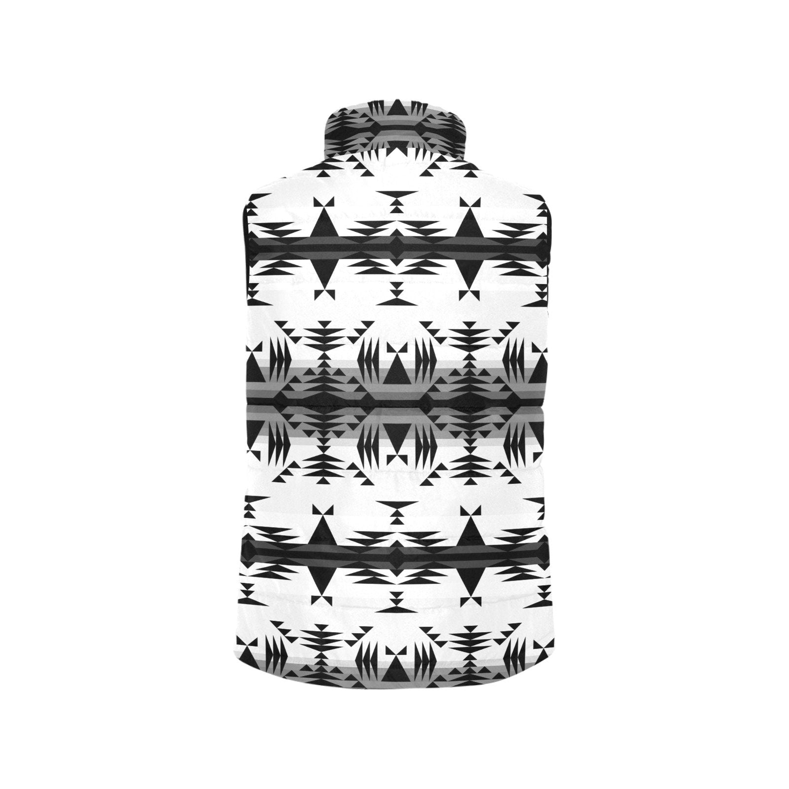 Between the Mountains White and Black Women's Padded Vest Jacket (Model H44) Women's Padded Vest Jacket (H44) e-joyer