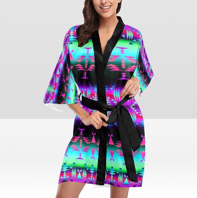Between the Rocky Mountains Kimono Robe Artsadd