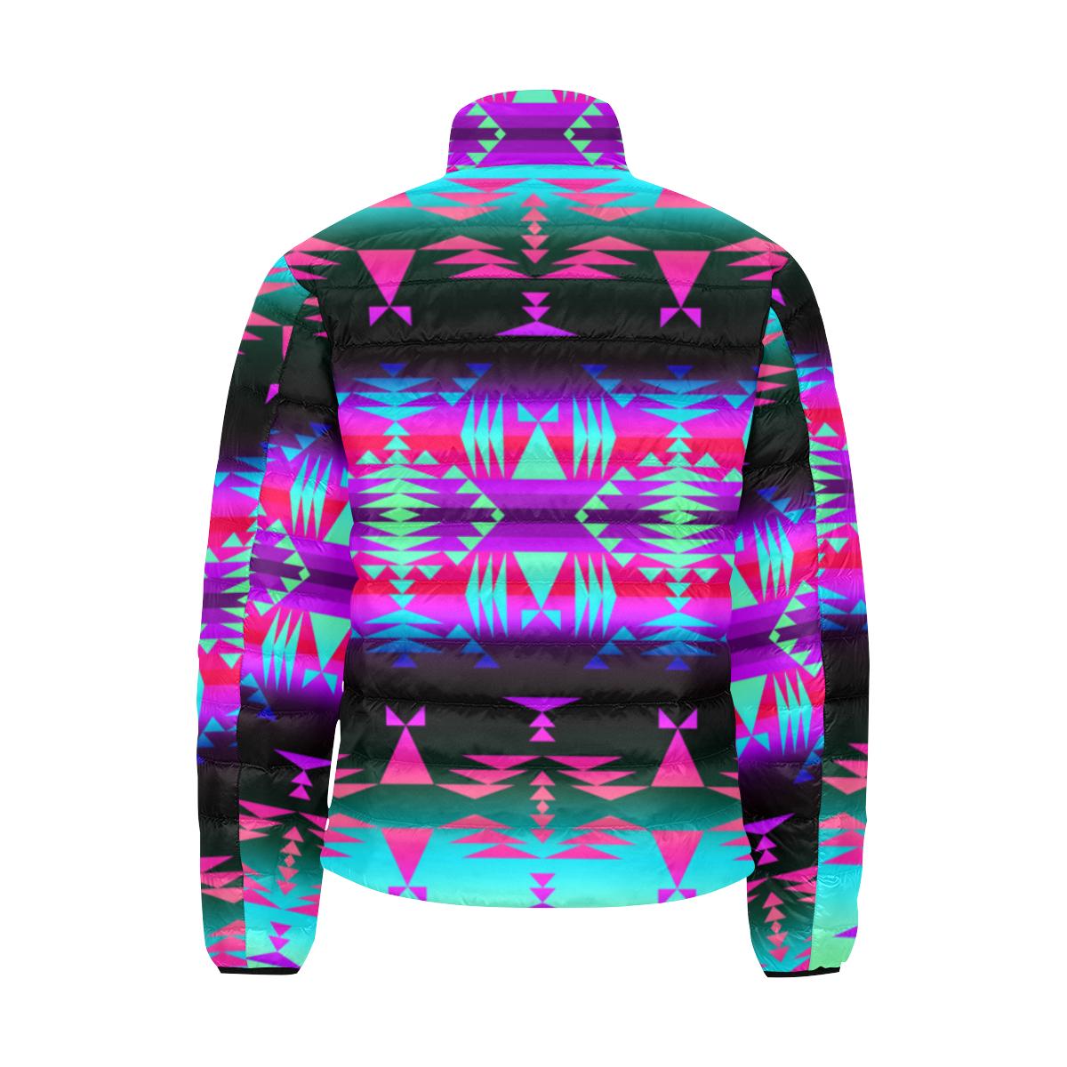 Between the Rocky Mountains Men's Stand Collar Padded Jacket (Model H41) Men's Stand Collar Padded Jacket (H41) e-joyer