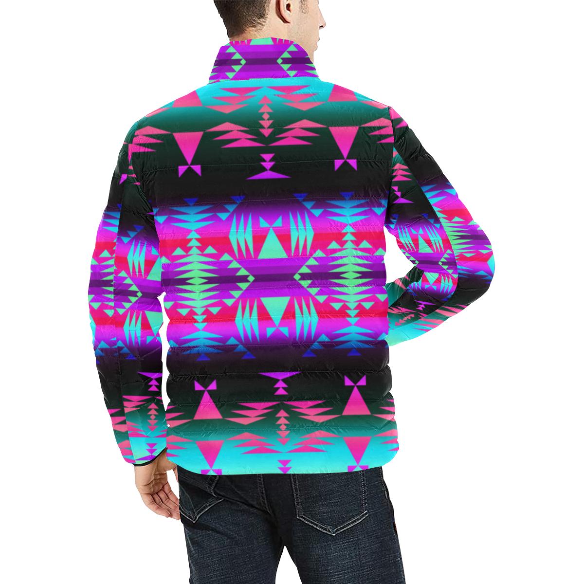 Between the Rocky Mountains Men's Stand Collar Padded Jacket (Model H41) Men's Stand Collar Padded Jacket (H41) e-joyer