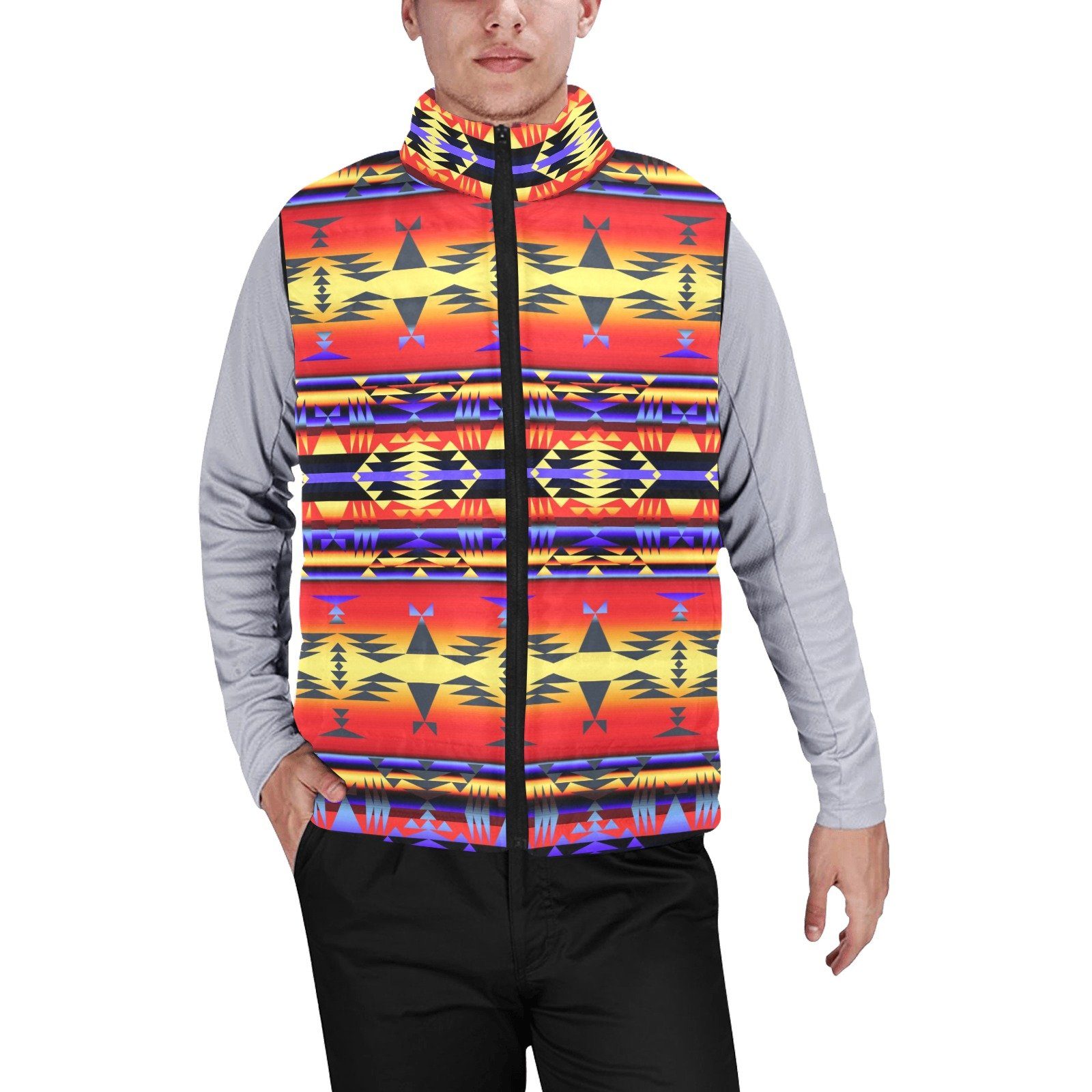 Between the San Juan Mountains Men's Padded Vest Jacket (Model H44) Men's Padded Vest Jacket (H44) e-joyer