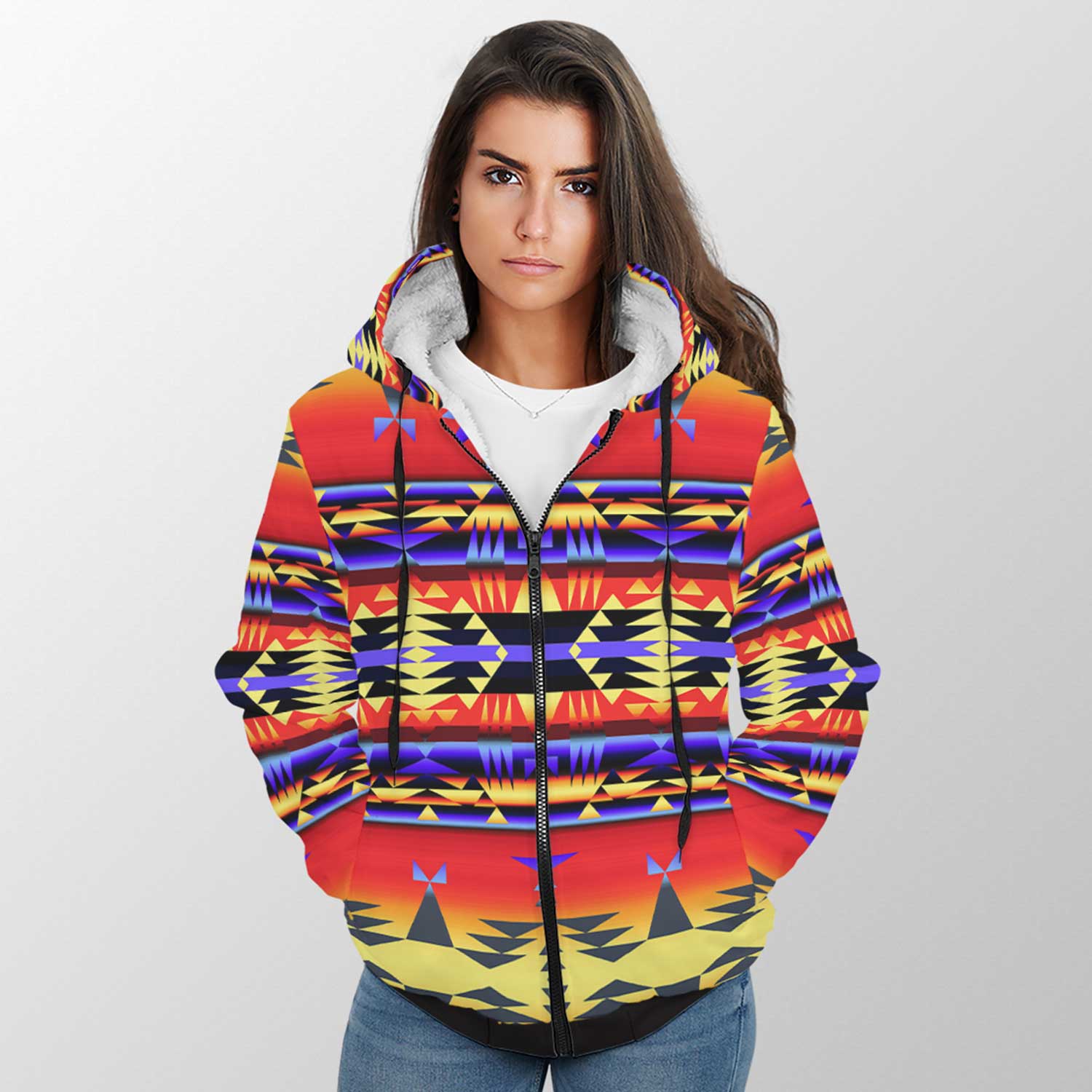 Between the San Juan Mountains Sherpa Hoodie 49 Dzine