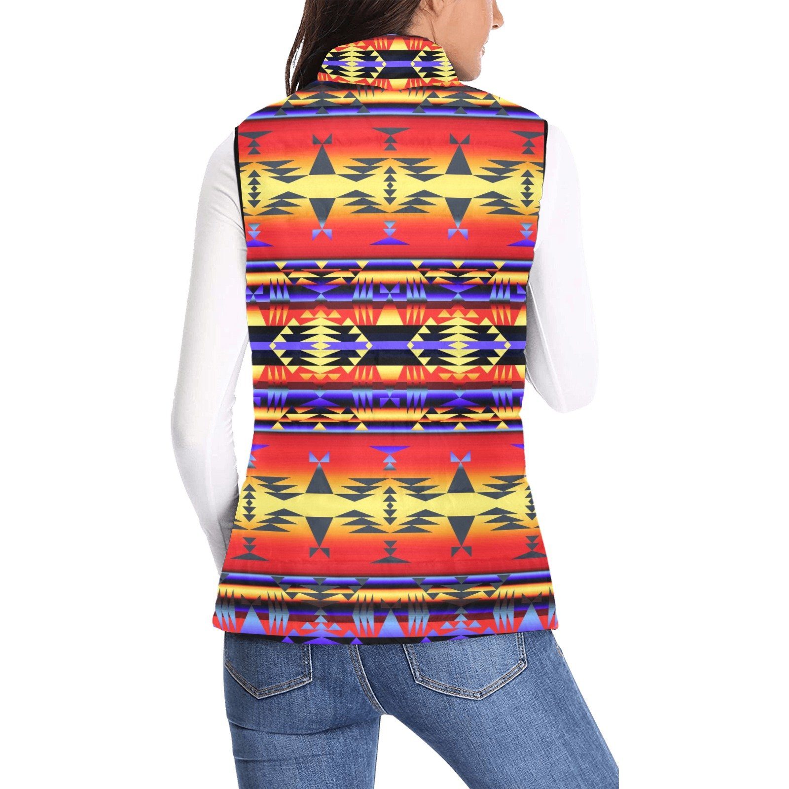 Between the San Juan Mountains Women's Padded Vest Jacket (Model H44) Women's Padded Vest Jacket (H44) e-joyer