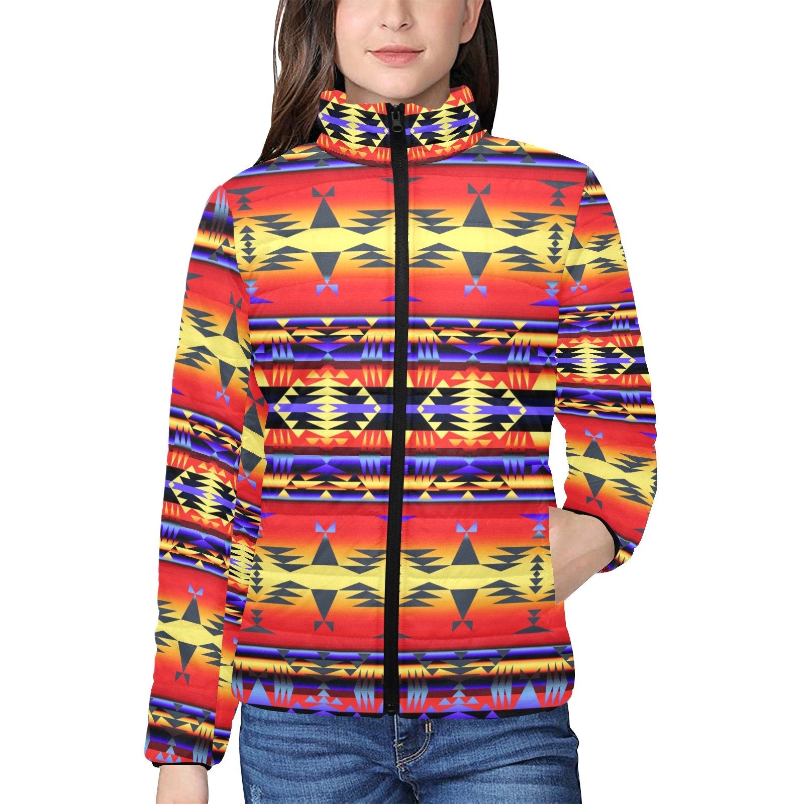 Between the San Juan Mountains Women's Stand Collar Padded Jacket (Model H41) jacket e-joyer