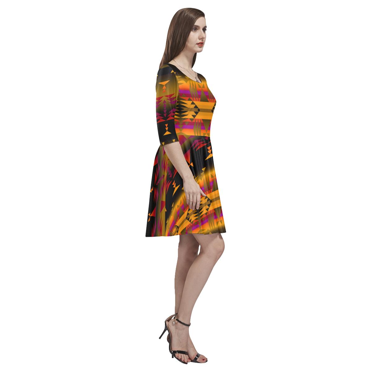 Between the Sierra Mountains Tethys Half-Sleeve Skater Dress(Model D20) Tethys Half-Sleeve Skater Dress (D20) e-joyer