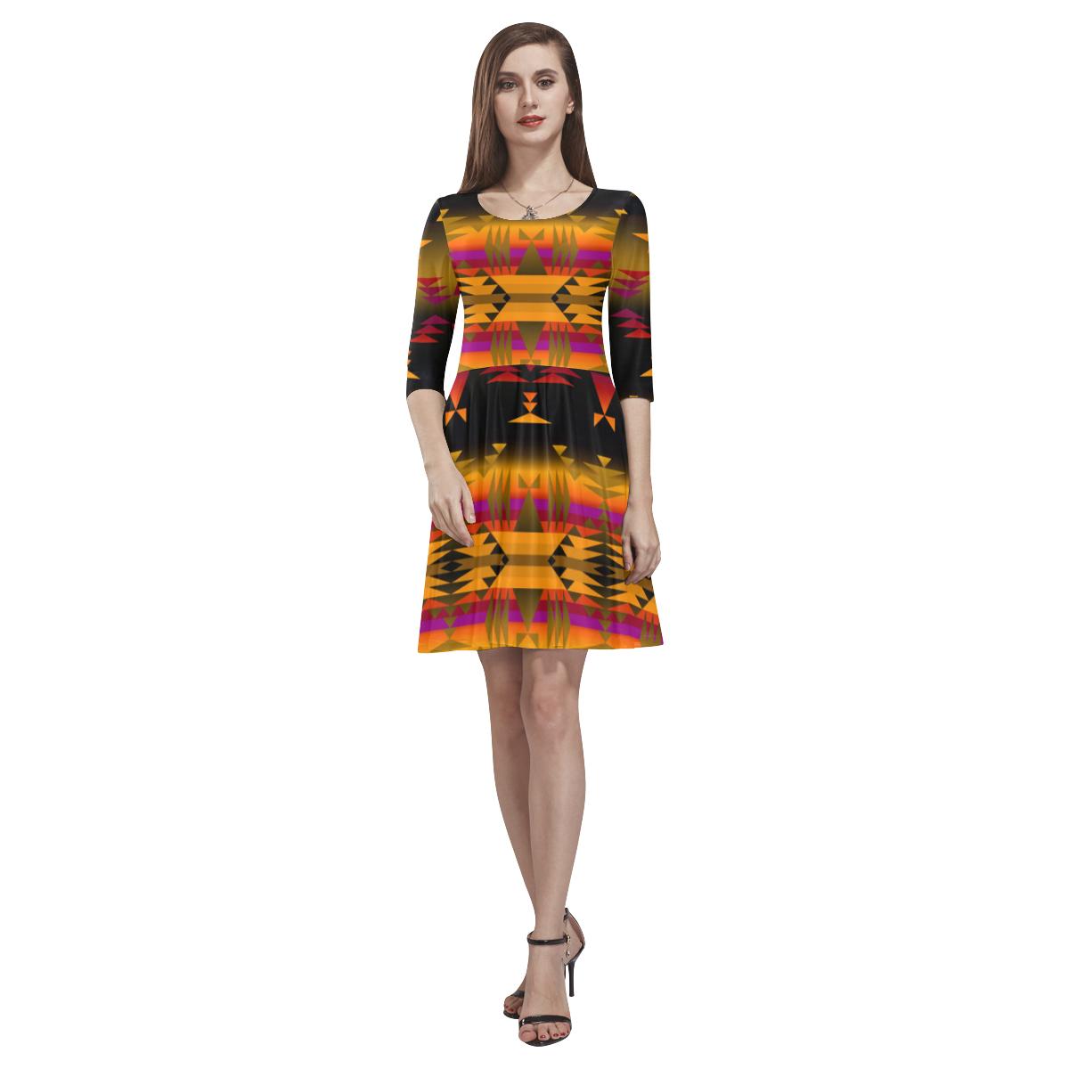 Between the Sierra Mountains Tethys Half-Sleeve Skater Dress(Model D20) Tethys Half-Sleeve Skater Dress (D20) e-joyer