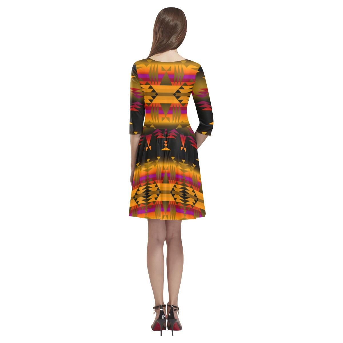 Between the Sierra Mountains Tethys Half-Sleeve Skater Dress(Model D20) Tethys Half-Sleeve Skater Dress (D20) e-joyer