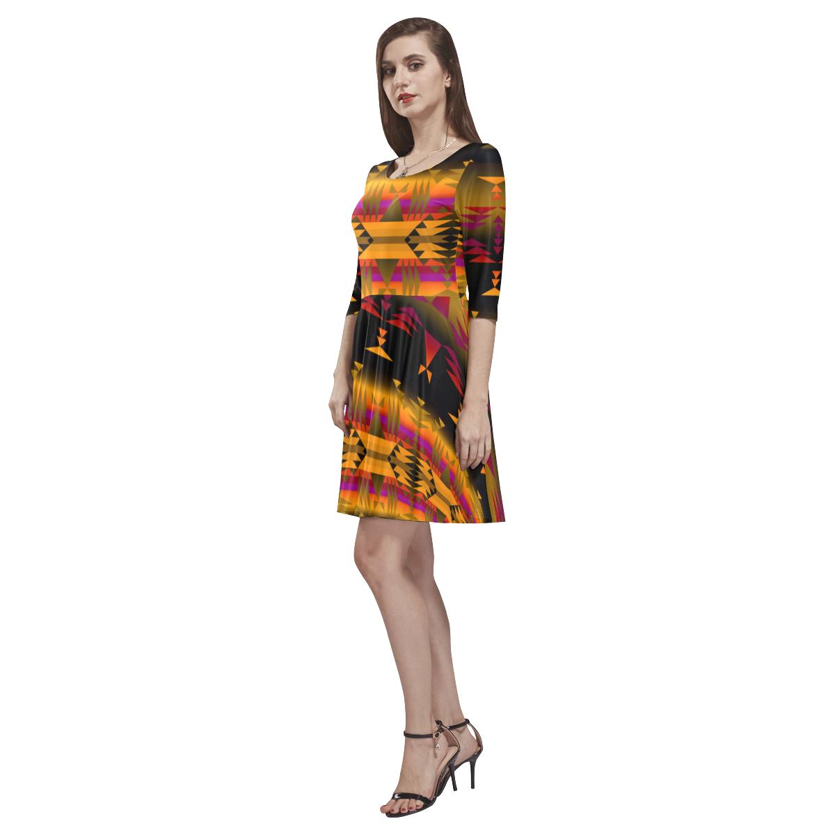 Between the Sierra Mountains Tethys Half-Sleeve Skater Dress(Model D20) Tethys Half-Sleeve Skater Dress (D20) e-joyer