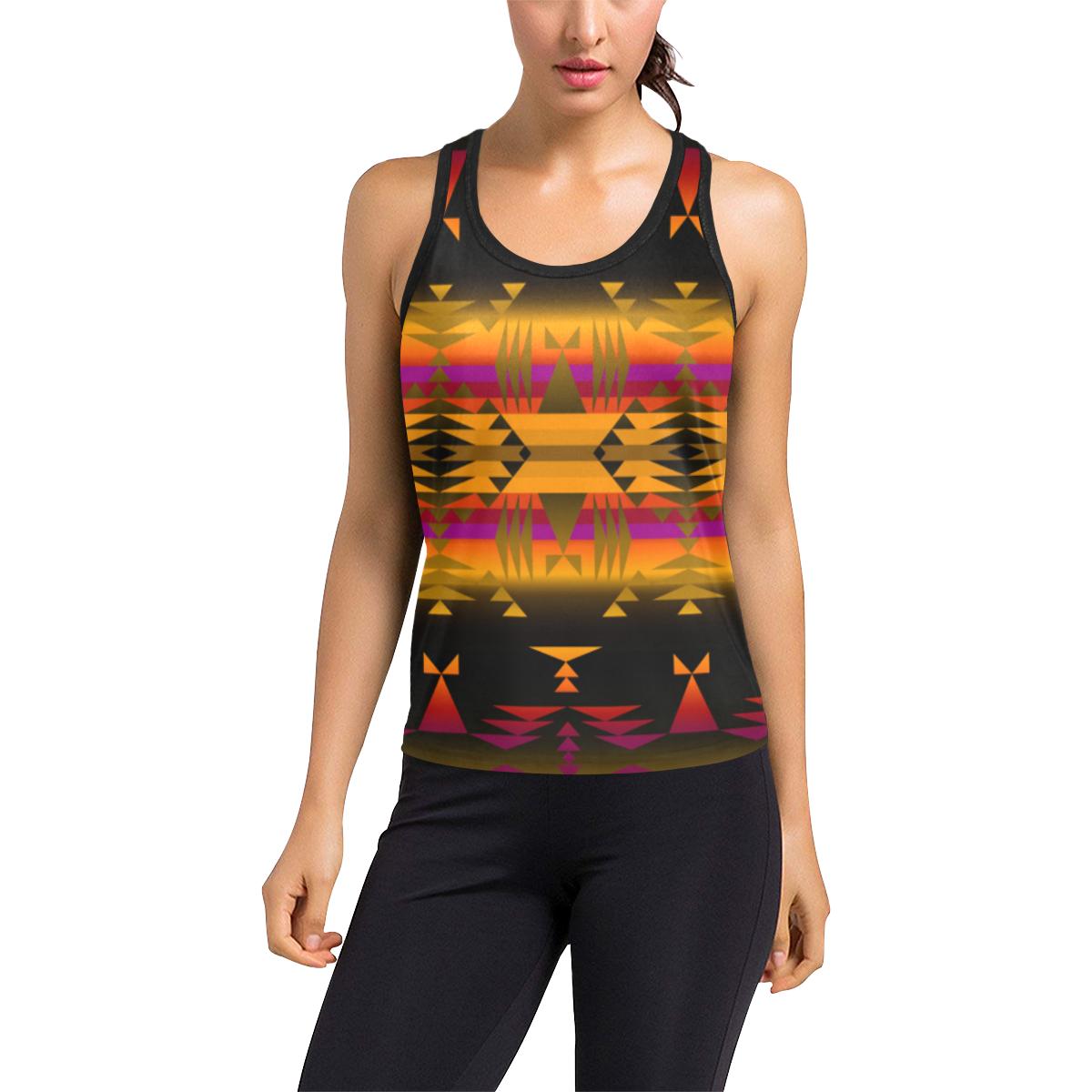 Between the Sierra Mountains Women's Racerback Tank Top (Model T60) Racerback Tank Top (T60) e-joyer