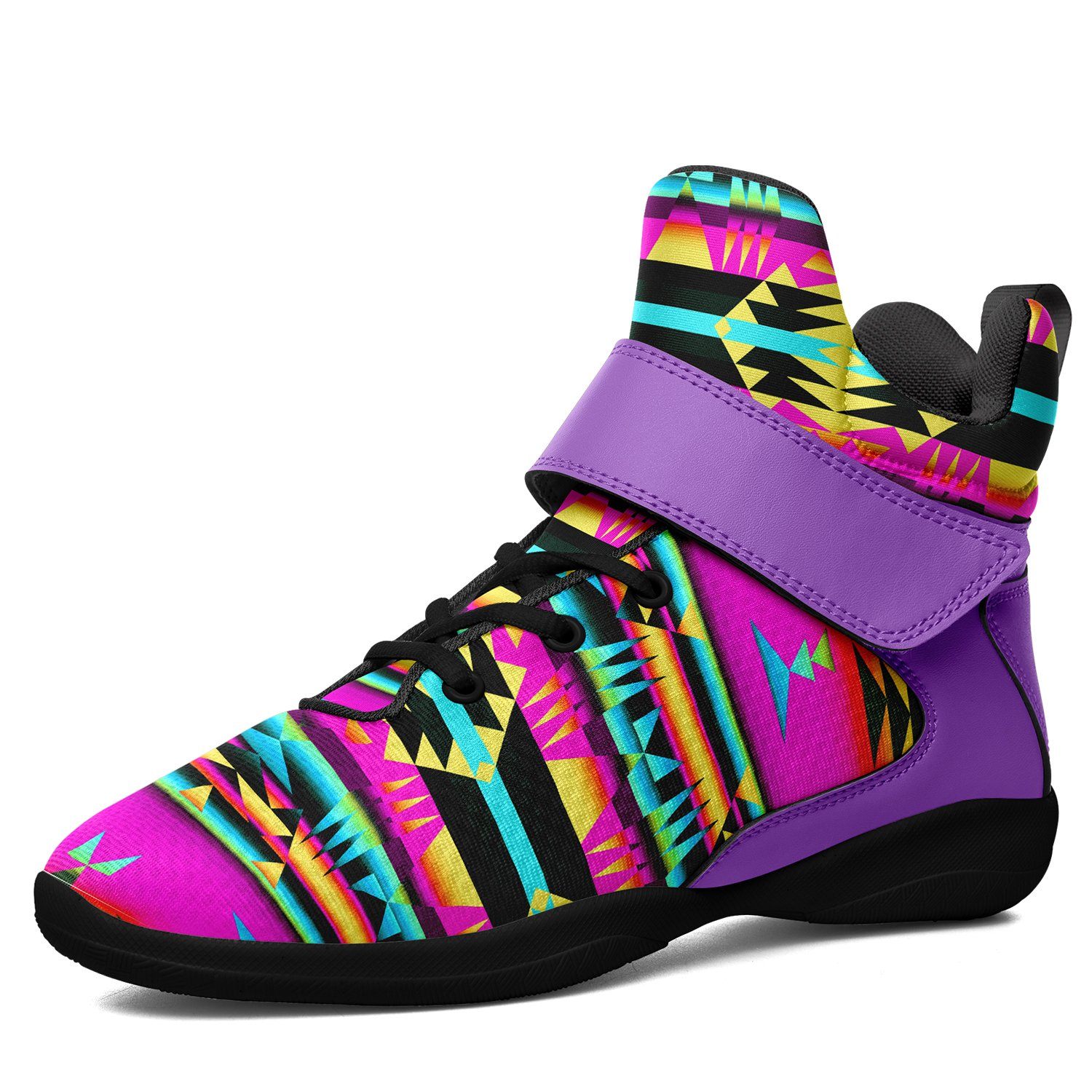 Between the Sunset Mountains Ipottaa Basketball / Sport High Top Shoes 49 Dzine US Child 12.5 / EUR 30 Black Sole with Lavender Strap 