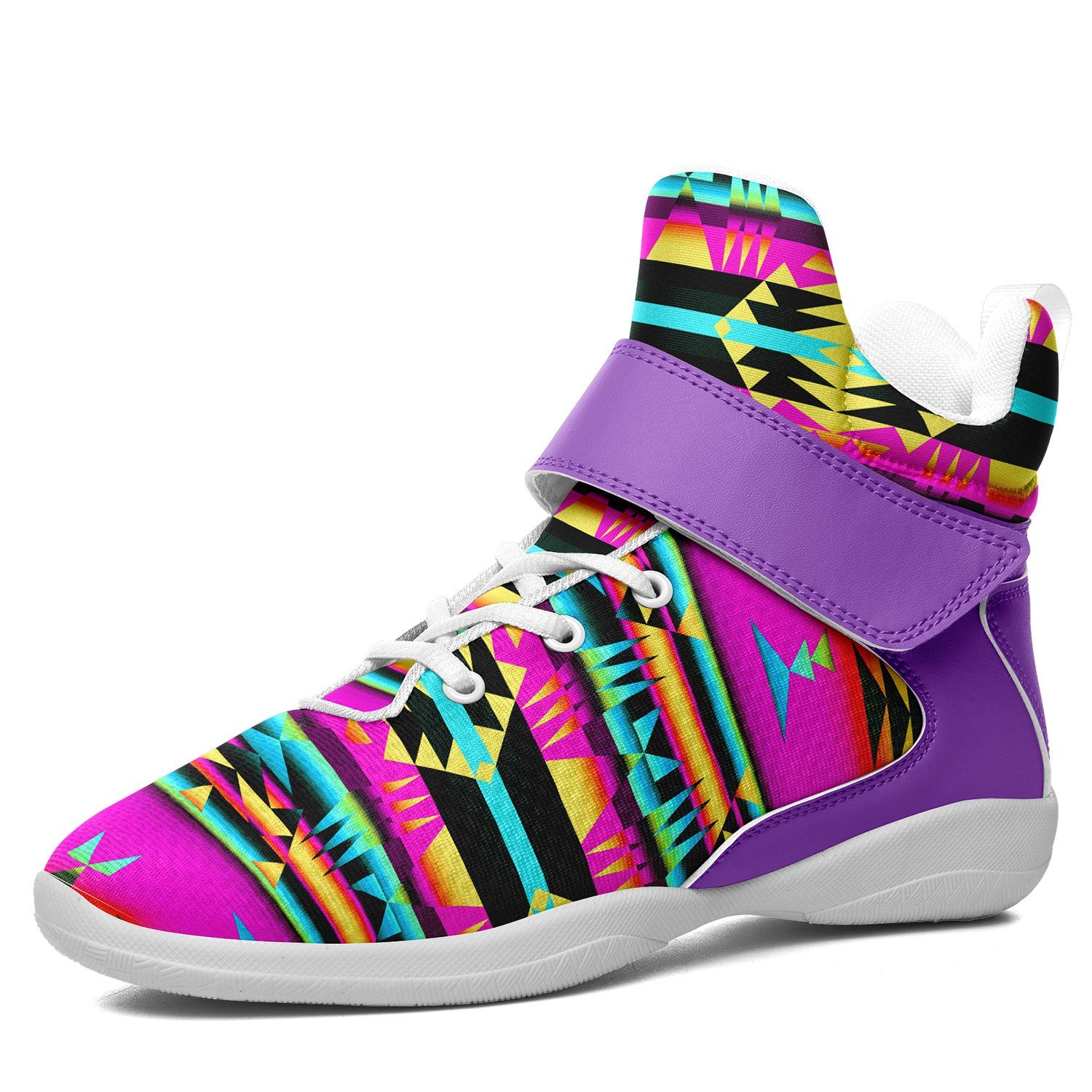 Between the Sunset Mountains Ipottaa Basketball / Sport High Top Shoes 49 Dzine US Child 12.5 / EUR 30 White Sole with Lavender Strap 