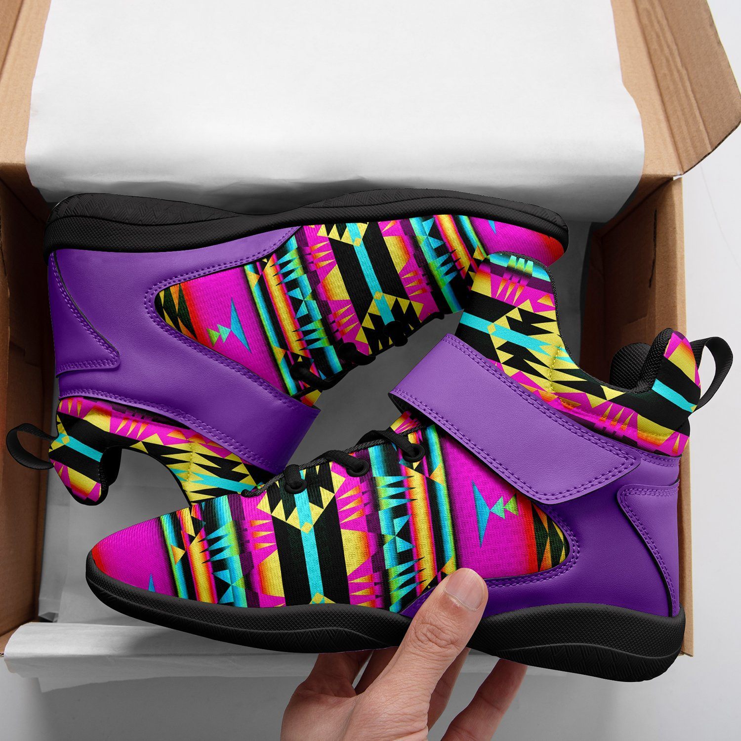 Between the Sunset Mountains Ipottaa Basketball / Sport High Top Shoes - Black Sole 49 Dzine