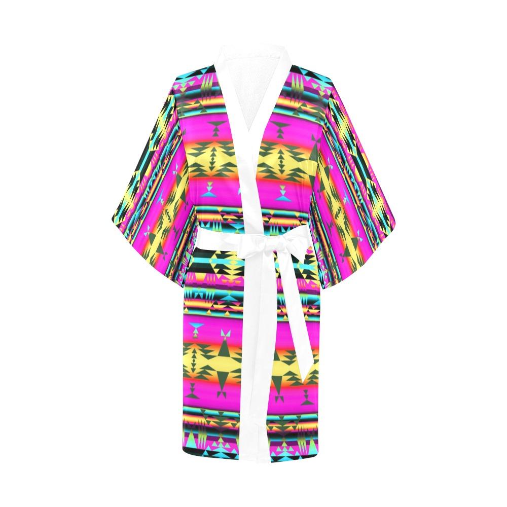 Between the Sunset Mountains Kimono Robe Artsadd