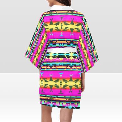 Between the Sunset Mountains Kimono Robe Artsadd