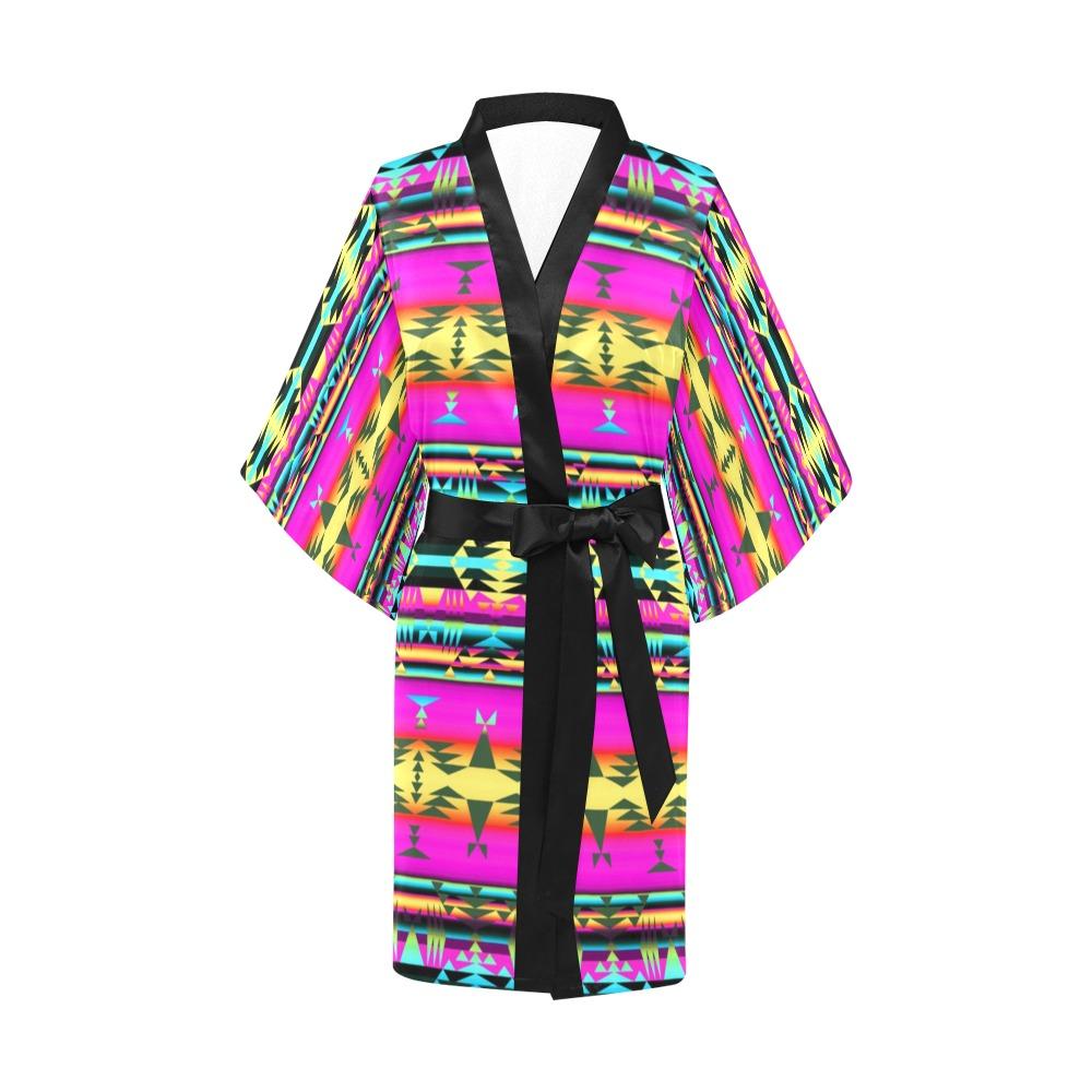 Between the Sunset Mountains Kimono Robe Artsadd