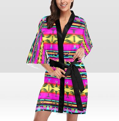 Between the Sunset Mountains Kimono Robe Artsadd