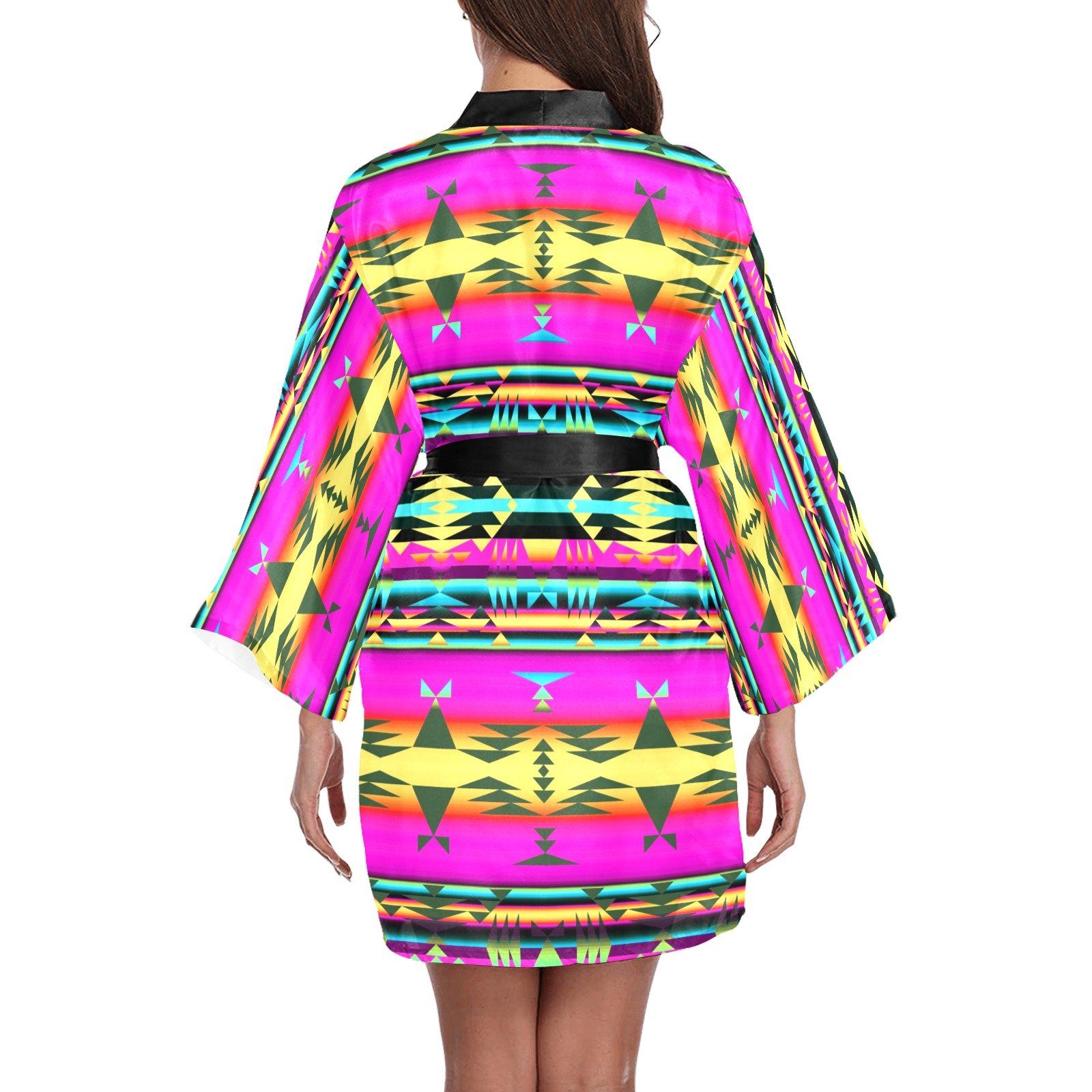 Between the Sunset Mountains Long Sleeve Kimono Robe Long Sleeve Kimono Robe e-joyer 