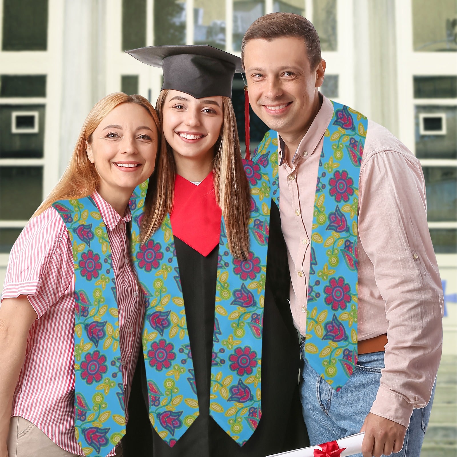 Beaded Nouveau Lime Graduation Stole