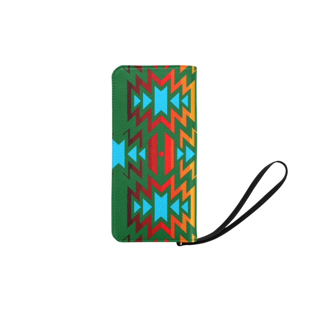 Big Pattern Fire Colors and Sky green Women's Clutch Purse (Model 1637) Women's Clutch Purse (1637) e-joyer