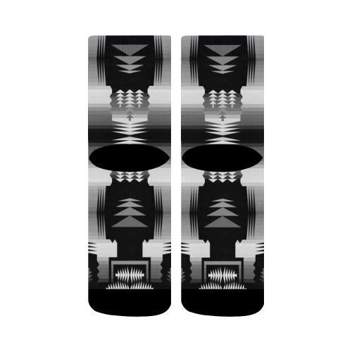 Black and White Fire and Sky Crew Socks Crew Socks e-joyer