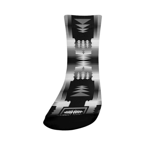 Black and White Fire and Sky Crew Socks Crew Socks e-joyer