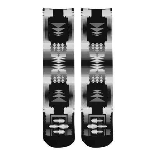 Black and White Fire and Sky Trouser Socks Socks e-joyer