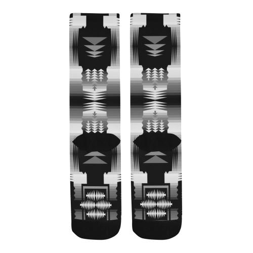 Black and White Fire and Sky Trouser Socks Socks e-joyer