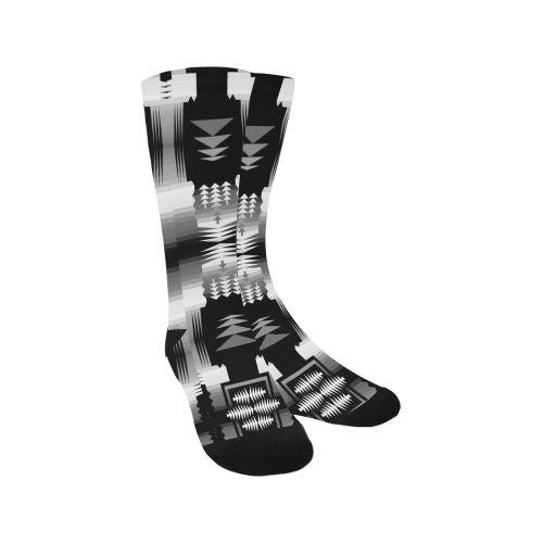 Black and White Fire and Sky Trouser Socks Socks e-joyer