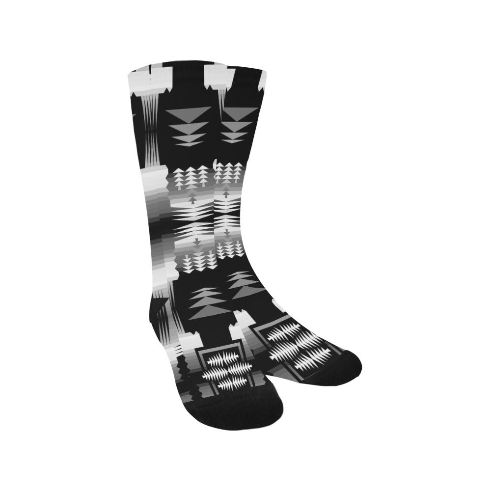 Black and White Fire and Sky Trouser Socks Trouser Socks e-joyer
