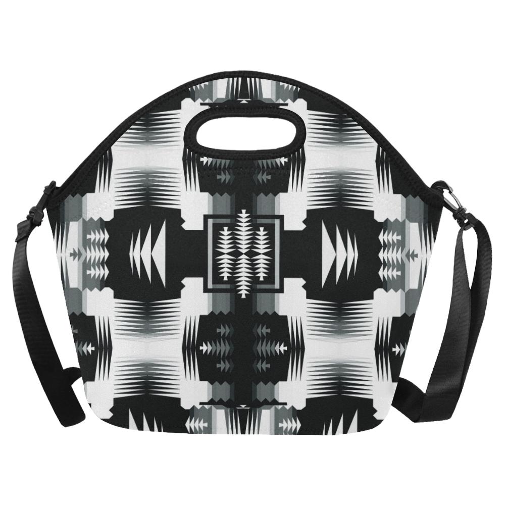 Black and White Sage II Large Insulated Neoprene Lunch Bag That Replaces Your Purse (Model 1669) Neoprene Lunch Bag/Large (1669) e-joyer