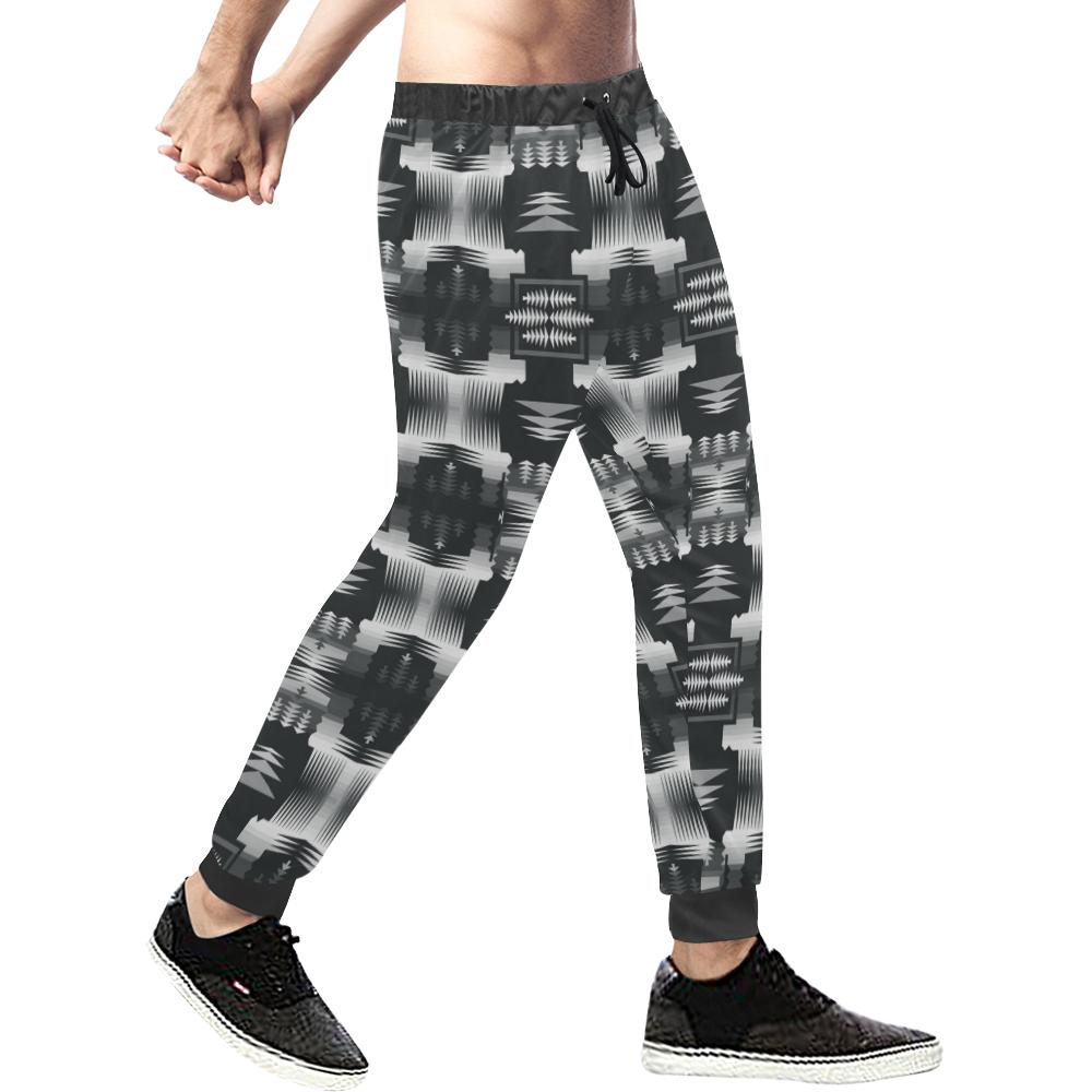Black and White Sage Men's All Over Print Sweatpants (Model L11) Men's All Over Print Sweatpants (L11) e-joyer