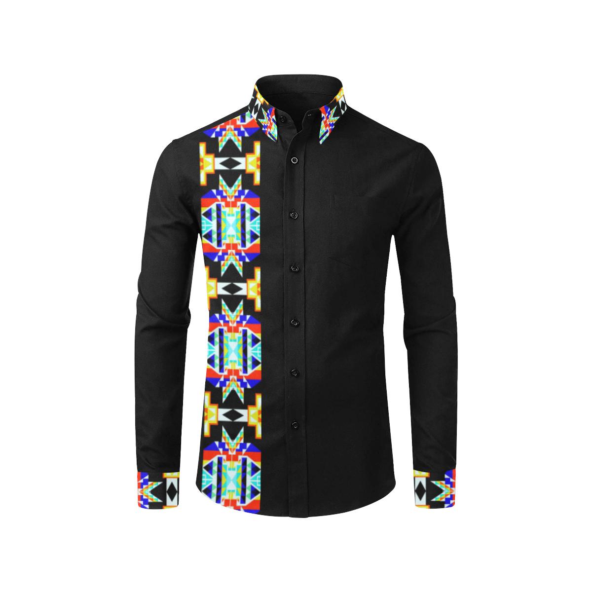 Black Blanket Strip II Men's All Over Print Casual Dress Shirt (Model T61) Men's Dress Shirt (T61) e-joyer