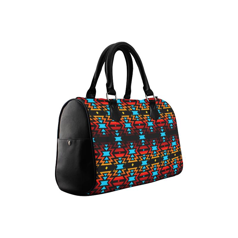 Black Fire and Sky Boston Handbag (Model 1621) Boston Handbags (1621) e-joyer