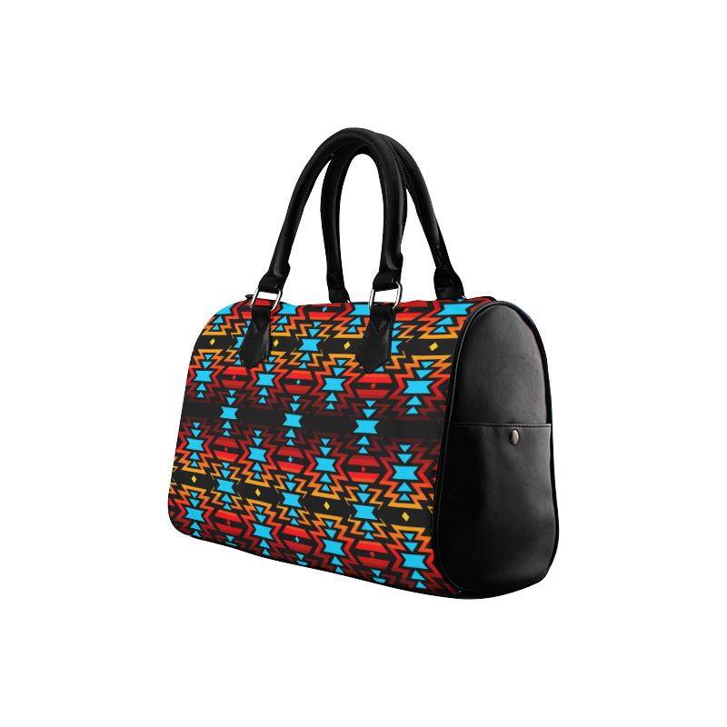 Black Fire and Sky Boston Handbag (Model 1621) Boston Handbags (1621) e-joyer