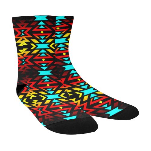 Black Fire and Sky Crew Socks Crew Socks e-joyer