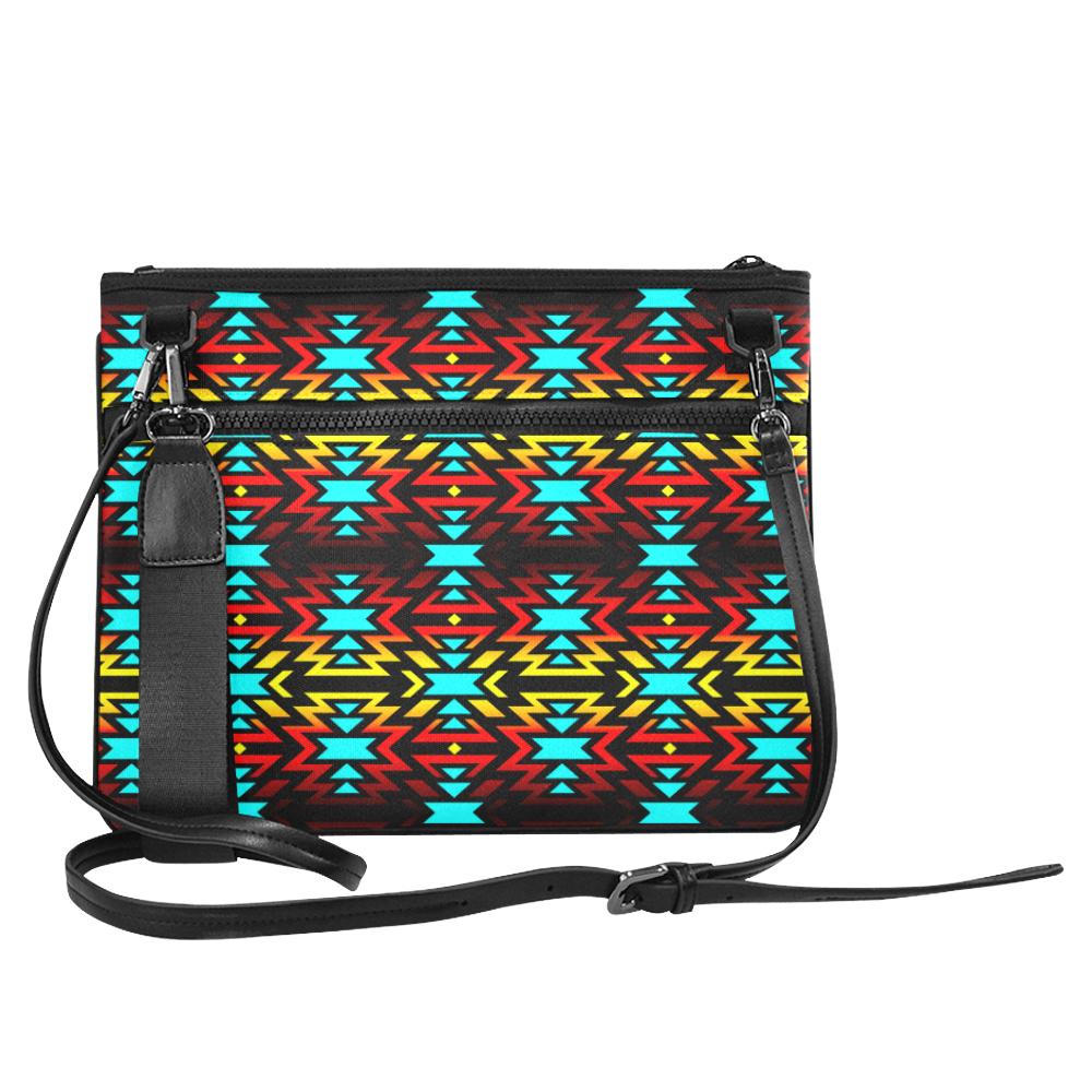 Black Fire and Sky II Slim Clutch Bag (Model 1668) Slim Clutch Bags (1668) e-joyer