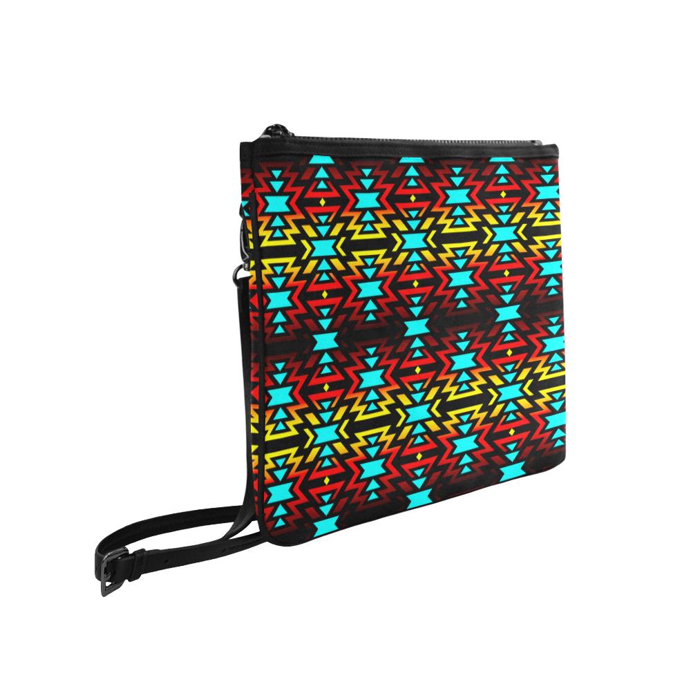 Black Fire and Sky II Slim Clutch Bag (Model 1668) Slim Clutch Bags (1668) e-joyer