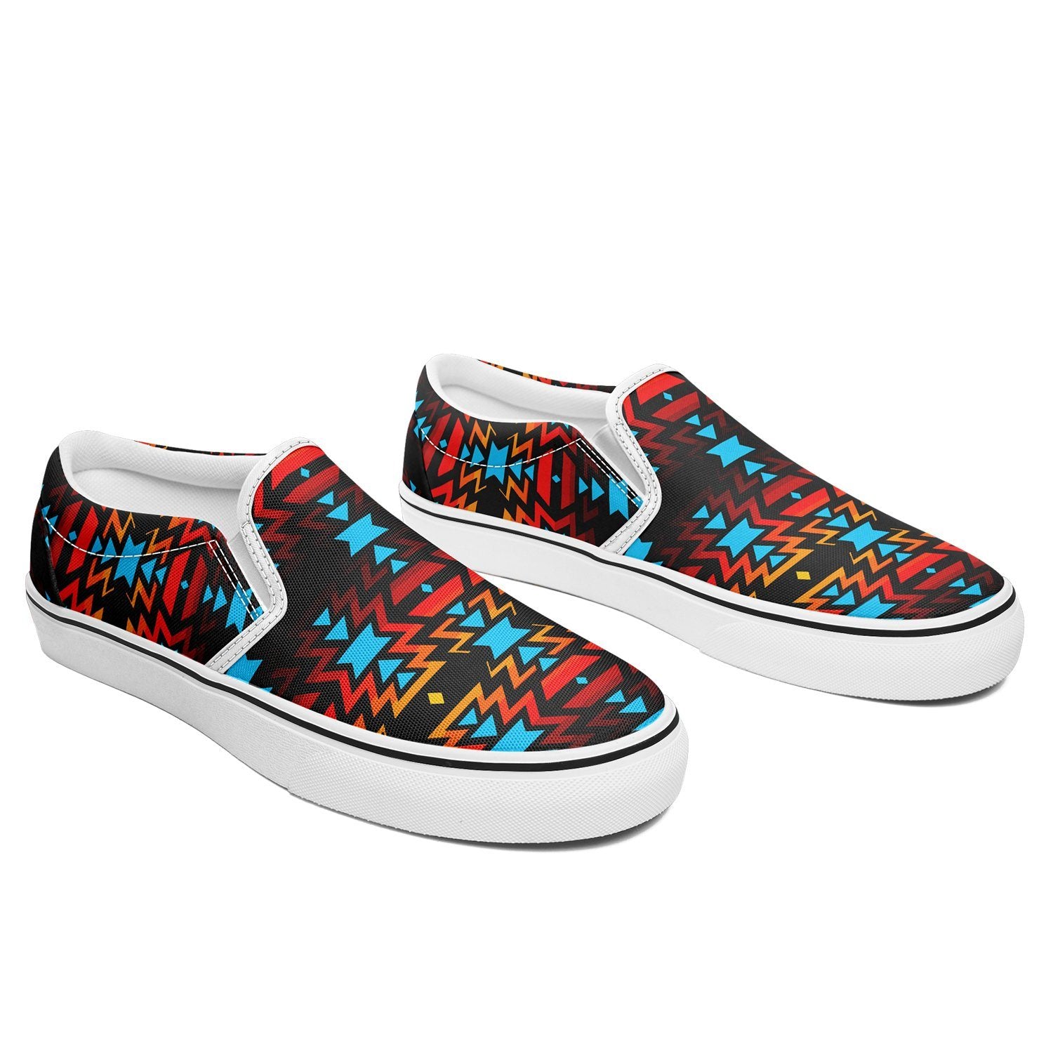 Black Fire and Sky Otoyimm Canvas Slip On Shoes 49 Dzine