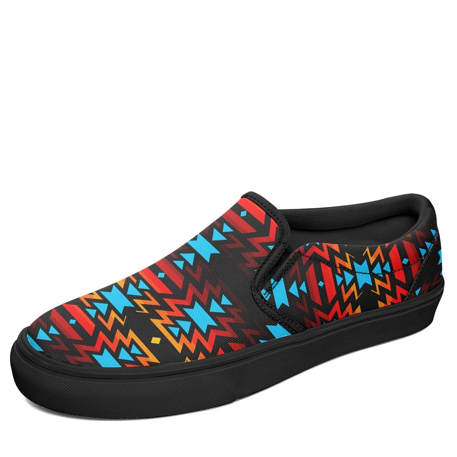 Black Fire and Sky Otoyimm Canvas Slip On Shoes 49 Dzine