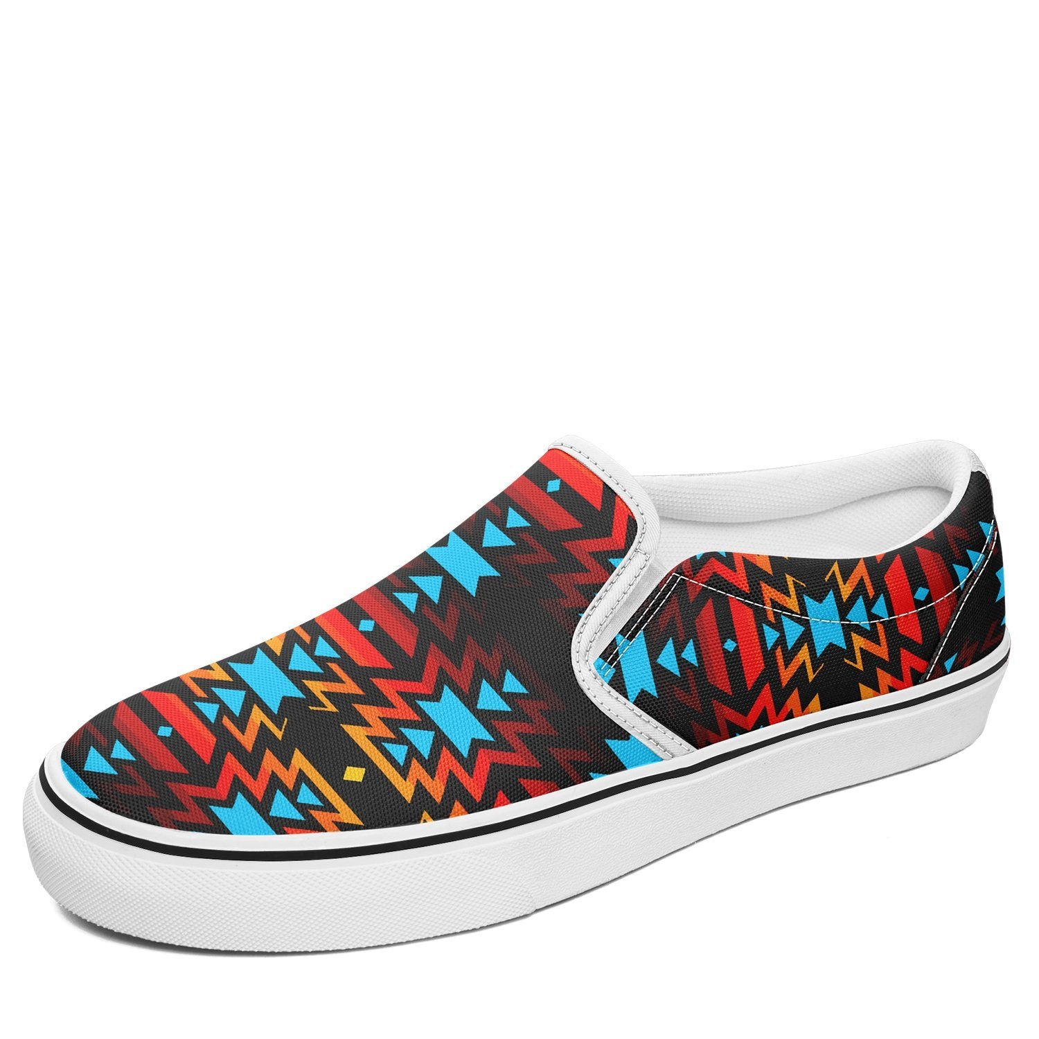 Black Fire and Sky Otoyimm Canvas Slip On Shoes 49 Dzine