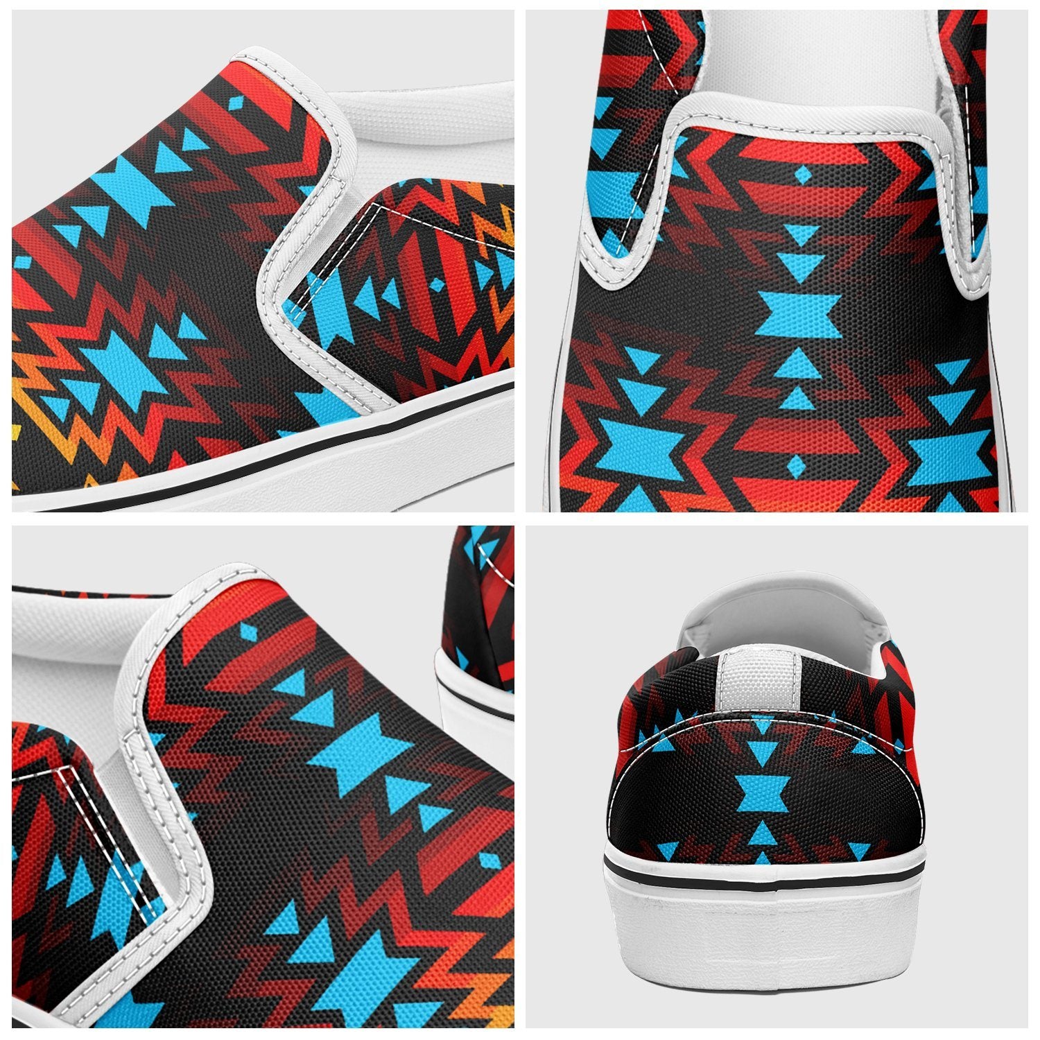 Black Fire and Sky Otoyimm Canvas Slip On Shoes 49 Dzine