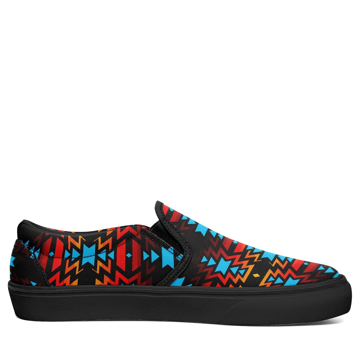Black Fire and Sky Otoyimm Canvas Slip On Shoes 49 Dzine