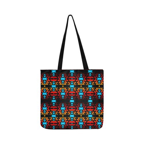 Black Fire and Sky Reusable Shopping Bag Model 1660 (Two sides) Shopping Tote Bag (1660) e-joyer