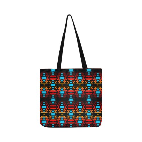 Black Fire and Sky Reusable Shopping Bag Model 1660 (Two sides) Shopping Tote Bag (1660) e-joyer