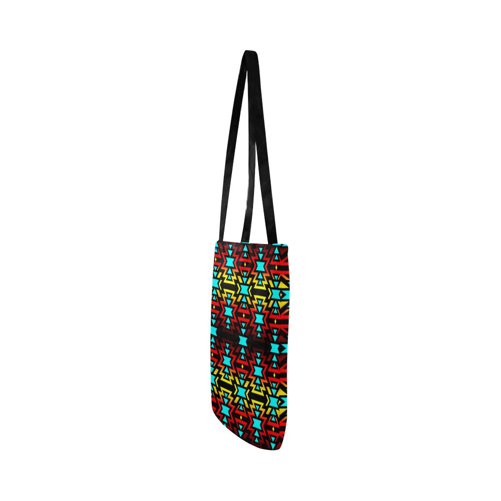 Black Fire and Sky Reusable Shopping Bag Model 1660 (Two sides) Shopping Tote Bag (1660) e-joyer
