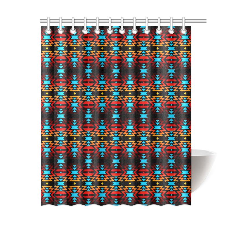 Black Fire and Sky Shower Curtain 60"x72" Shower Curtain 60"x72" e-joyer