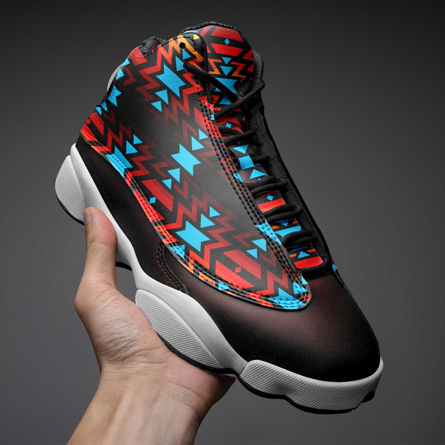 Black Fire and Turquoise Athletic Shoes Herman