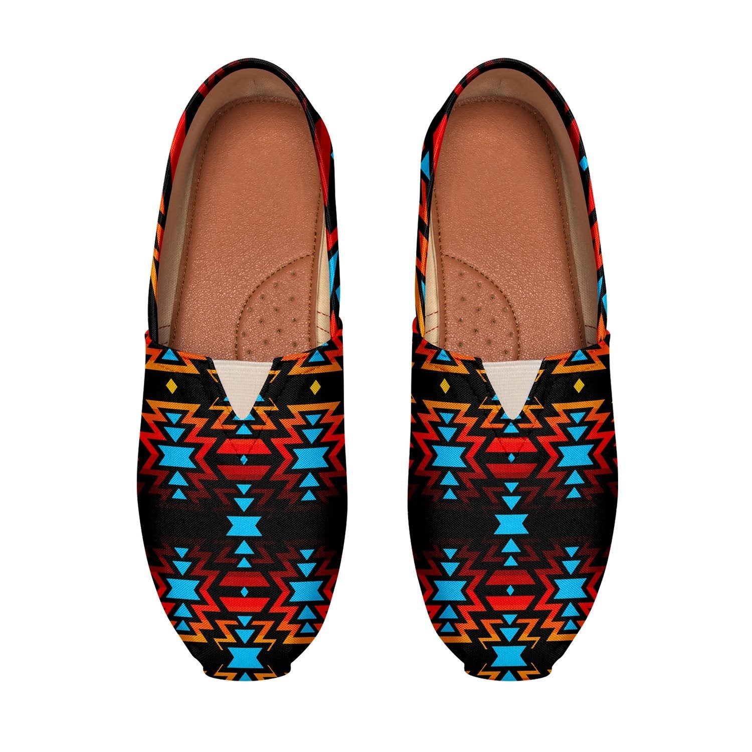 Black Fire and Turquoise Casual Unisex Slip On Shoe Herman 